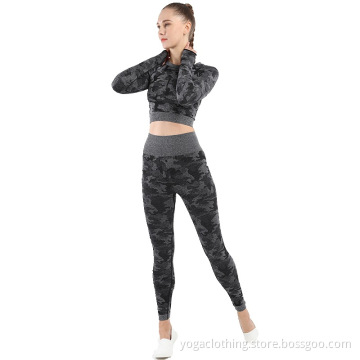 Camo Yoga outfits leggings for woman